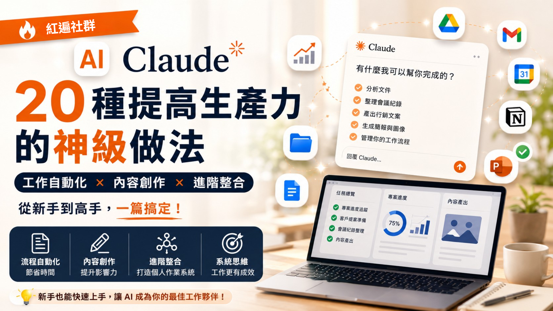 紅遍社群！Claude 提高生產力的 20 種做法